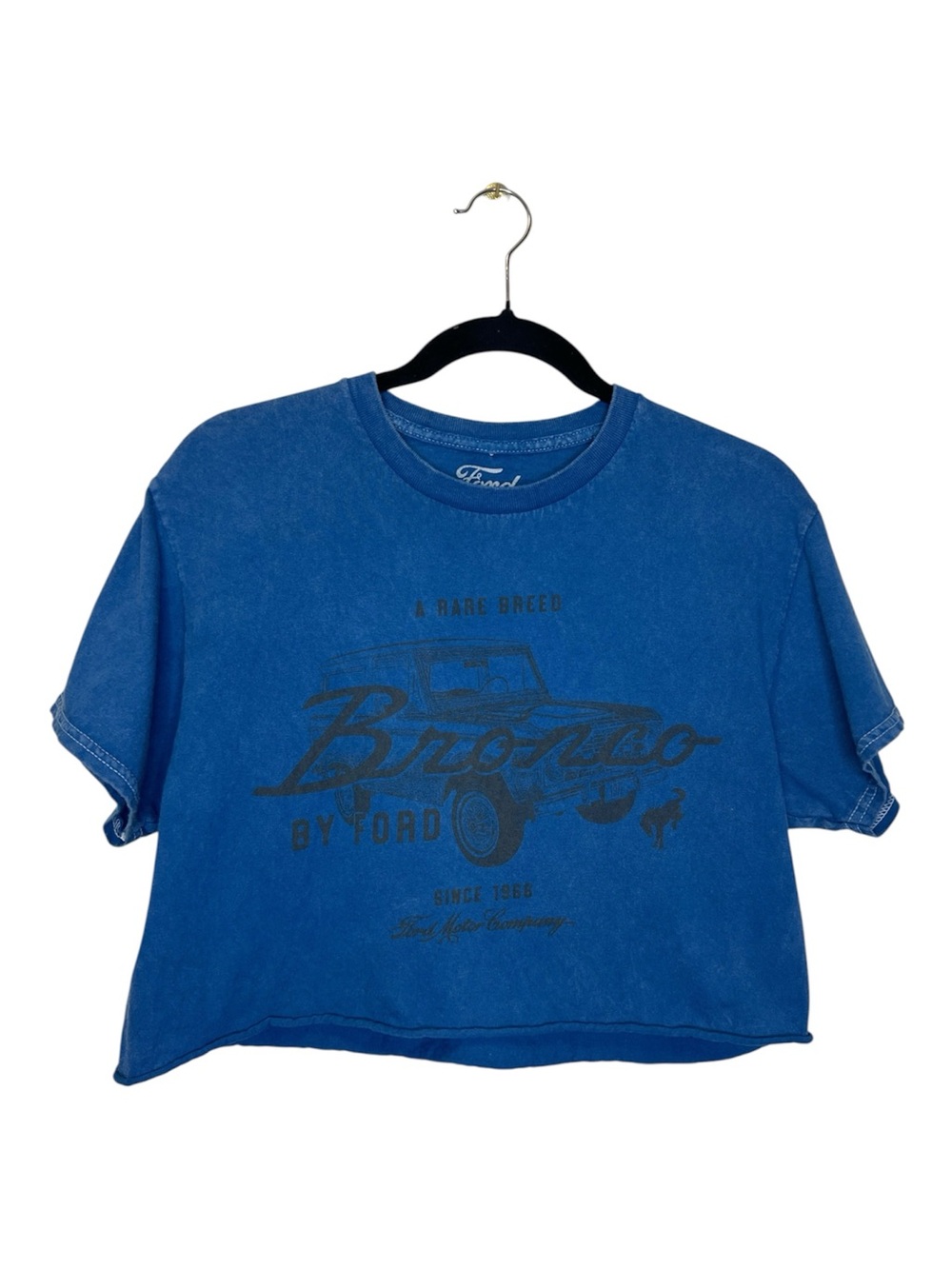 FORD BRONCO 100% Cotton Graphic Print Cropped Tee size Medium